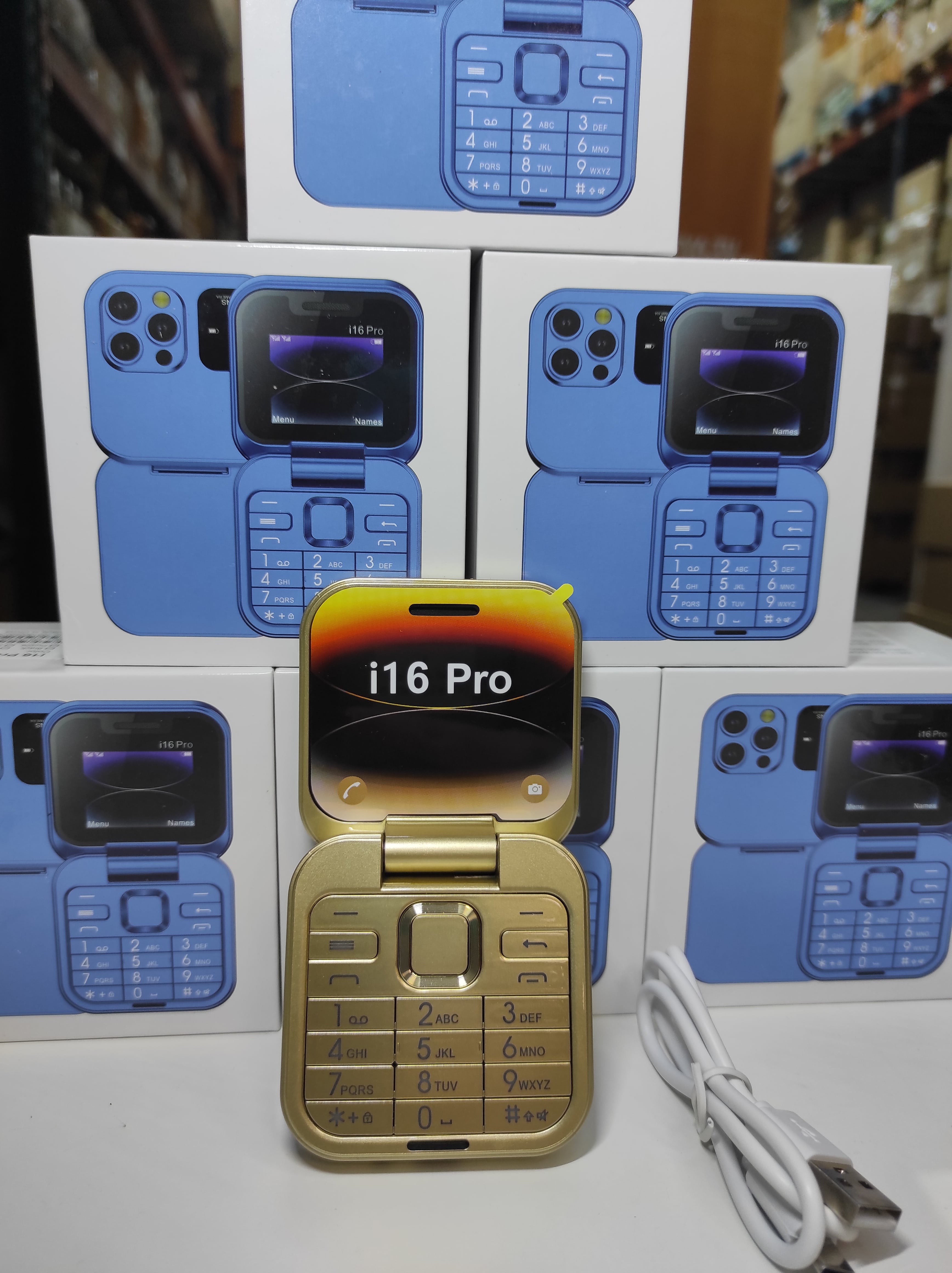 Teléfono plegable con doble pantalla  i16 Pro oro - additional image 5