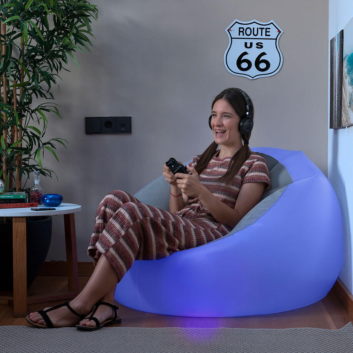 SILLÓN HINCHABLE CON LED